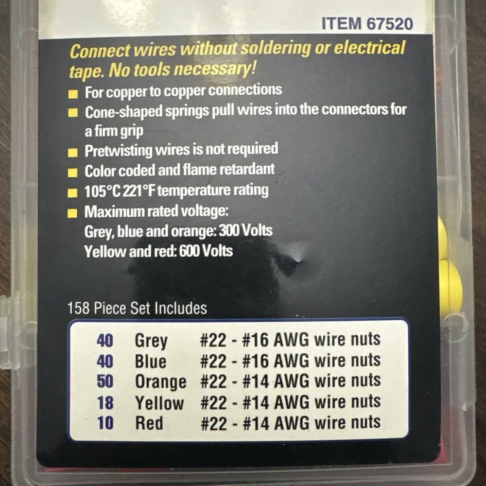 Storehouse 67520 Wire Connector Assortment 300-600V - 158 Pc.